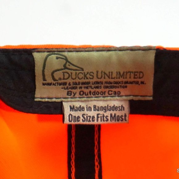 Ducks Unlimited Hat Cap Orange Strap Back Hunting Conservation Hunter - Picture 4 of 4